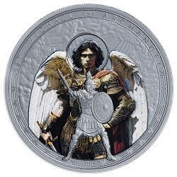 2025 1 oz Patron Saints: St. Michael the Archangel Colorized Black Proof Silver Coin