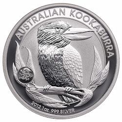 2012 1 oz Australian Kookaburra Silver Coin with Dragon Privy Mark