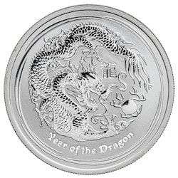 2012 1/2 oz Year of the Dragon Silver Coin - Australian Lunar Series II