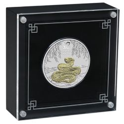2025 1 oz Year of the Snake Gilded Silver Coin - Lunar Series III - with Box & COA