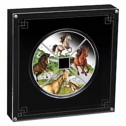 2026 Year of the Horse Quadrant - 1 oz Silver Proof Colorized 4-Coin Set