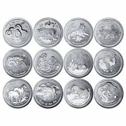 10 oz Australian Lunar Series II Silver 12 Coin Set