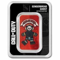 2025 Call of Duty® Gingerbread Ghost 1 oz Colorized Silver Bar in TEP