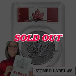 2026 5 oz PCGS Trial Strike Label #6 Canadian Silver Grand Maple Leaf Coin – Artist Signed - Gem BU