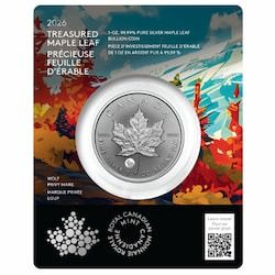 2026 1 oz Canadian Silver Maple Leaf Coin - Wolf Privy Mark - In Assay