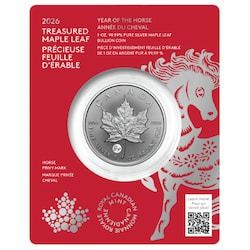 2026 1 oz Canadian Silver Maple Leaf Coin - Year of the Horse Privy Mark - In Assay