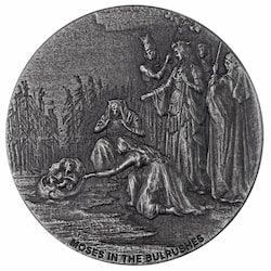 2023 2 oz Moses in the Bulrushes Antique Silver Coin - Biblical Series