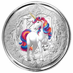 2024 1 oz Fiji Unicorn Blossom Colorized Silver Coin