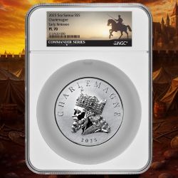 2025 NGC PL-70 Early Releases 5 oz Charlemagne Silver Coin - Commander Series