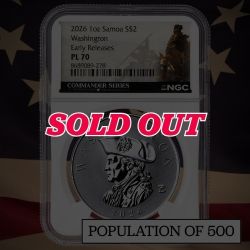 2026 NGC PL-70 Early Releases 1 oz George Washington Silver Coin: Commander Series