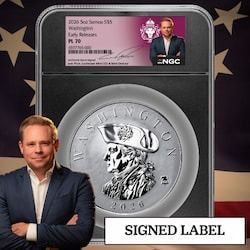 Josh Phair - 2026 NGC PL-70 5 oz Washington Silver Coin - Commander Series - Signed Label 