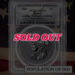 2026 PCGS MS-70 First Strike 1 oz George Washington Silver Coin: Commander Series
