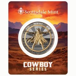 1 oz The Gunslinger Gilded Silver Round - Cowboy Series
