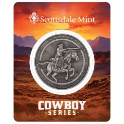 1 oz The Rifleman Antique Silver Round - Cowboy Series
