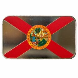 1 oz Florida State Flag Colorized Silver Bar