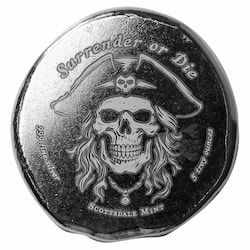 5 oz Pirate Skull Silver Round