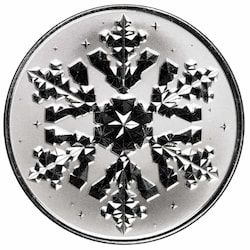 Scottsdale Mint Christmas Snowflake 1 oz Silver Round - Third in Series