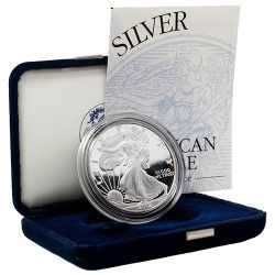 2002-W 1 oz American Silver Eagle Proof Coin w/Box & COA