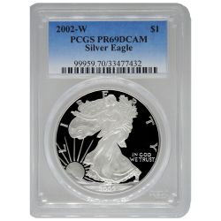 2002 PCGS PR-69 1 oz American Silver Eagle Proof Coin