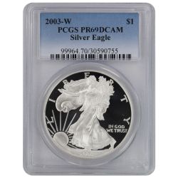 2003 PCGS PR-69 1 oz American Silver Eagle Proof Coin