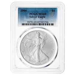 2004 PCGS MS-69 1 oz American Silver Eagle Coin