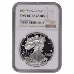 2004-W NGC PF-69 1 oz American Silver Eagle Proof Coin