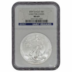 2009 NGC MS-69 Early Releases 1 oz American Silver Eagle Coin