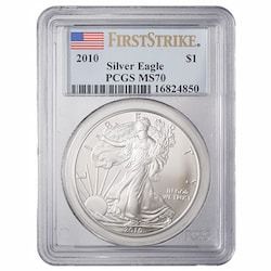 2010 PCGS MS-70 First Strike 1 oz American Silver Eagle Coin