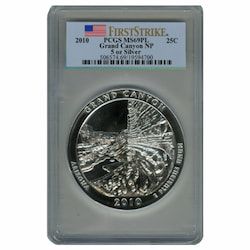2010 PCGS MS-69 DMPL First Strike 5 oz America the Beautiful Grand Canyon Silver Coin