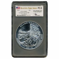 2010 PCGS MS-69 5 oz America The Beautiful Grand Canyon Silver Coin - John Mercanti Label