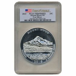 2010 PCGS MS-69 DMPL First Strike 5 oz ATB Mount Hood Silver Coin - America The Beautiful