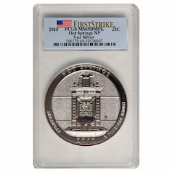 2010 PCGS MS-69 DMPL First Strikes 5 oz America The Beautiful Hot Springs Silver Coin