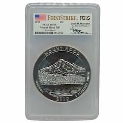 2010 PCGS MS-69 DMPL First Strikes 5 oz America The Beautiful Mount Hood Silver Coin - John Mercanti Signature Label