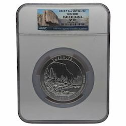 2010 NGC SP-70 Early Releases 5 oz America the Beautiful Yosemite Burnished Silver Coin
