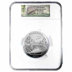 2011 NGC MS-68 DPL Early Releases 5 oz America the Beautiful Chickasaw Silver Coin