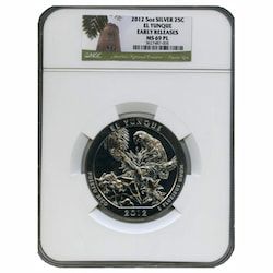 2012 NGC MS-69 PL Early Releases 5 oz America The Beautiful El Yunque Silver Coin