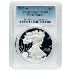 2012 PCGS PR-69 1 oz American Silver Eagle Proof Coin