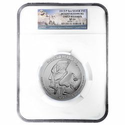 2013-P NGC SP-69 Early Releases 5 oz America the Beautiful Mount Rushmore Burnished Silver Coin