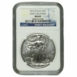 2014 NGC MS-69 Early Releases 1 oz American Silver Eagle Coin