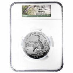 2014 NGC MS-69 DPL Early Releases 5 oz America The Beautiful Everglades Silver Coin