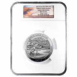 2014 NGC MS-69 Early Releases 5 oz America the Beautiful Great Sand Dunes Silver Coin