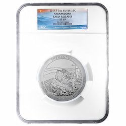 2014-P NGC SP-69 Early Releases 5 oz America The Beautiful Shenandoah Burnished Silver Coin