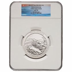2014-P NGC SP-70 Early Releases 5 oz America The Beautiful Shenandoah Burnished Silver Coin