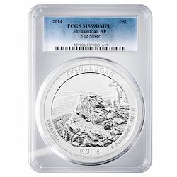 2014 PCGS MS-69 DMPL 5 oz America The Beautiful Shenandoah Silver Coin
