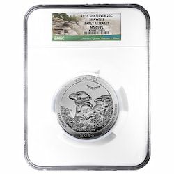 2016 NGC MS-69 PL Early Releases 5 oz America The Beautiful Shawnee Silver Coin
