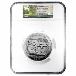 2017 NGC MS-69 DPL 5 oz America the Beautiful Effigy Mounds Silver Coin