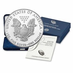 2019-S 1 oz American Silver Eagle Proof Coin w/Box & COA
