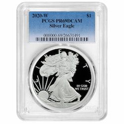 2020-W PCGS PR-69 1 oz American Silver Eagle Proof Coin