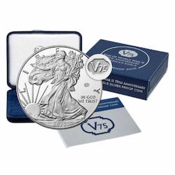 2020-W 1 oz American Silver Eagle Proof Coin V75 Privy Mark w/Box & COA