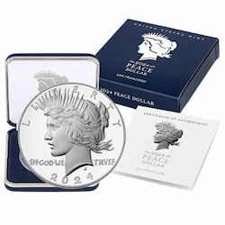 2024-S Peace Dollar Proof Silver Coin with Box & COA